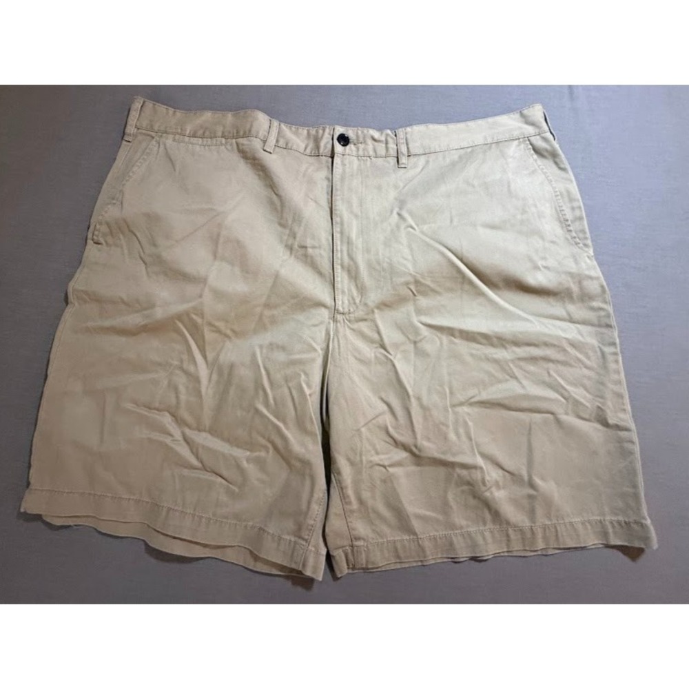 Nautica Deck Shorts Mens 50 Beige Canvas Pocketed Straight Button Men.‎